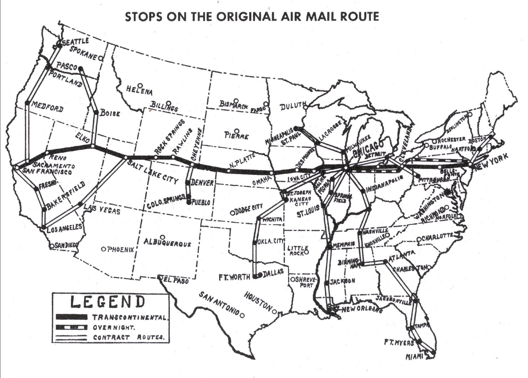 Airmail Routes - Kelch Aviation Museum